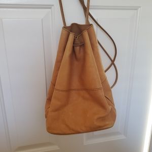 Leather fossil backpack